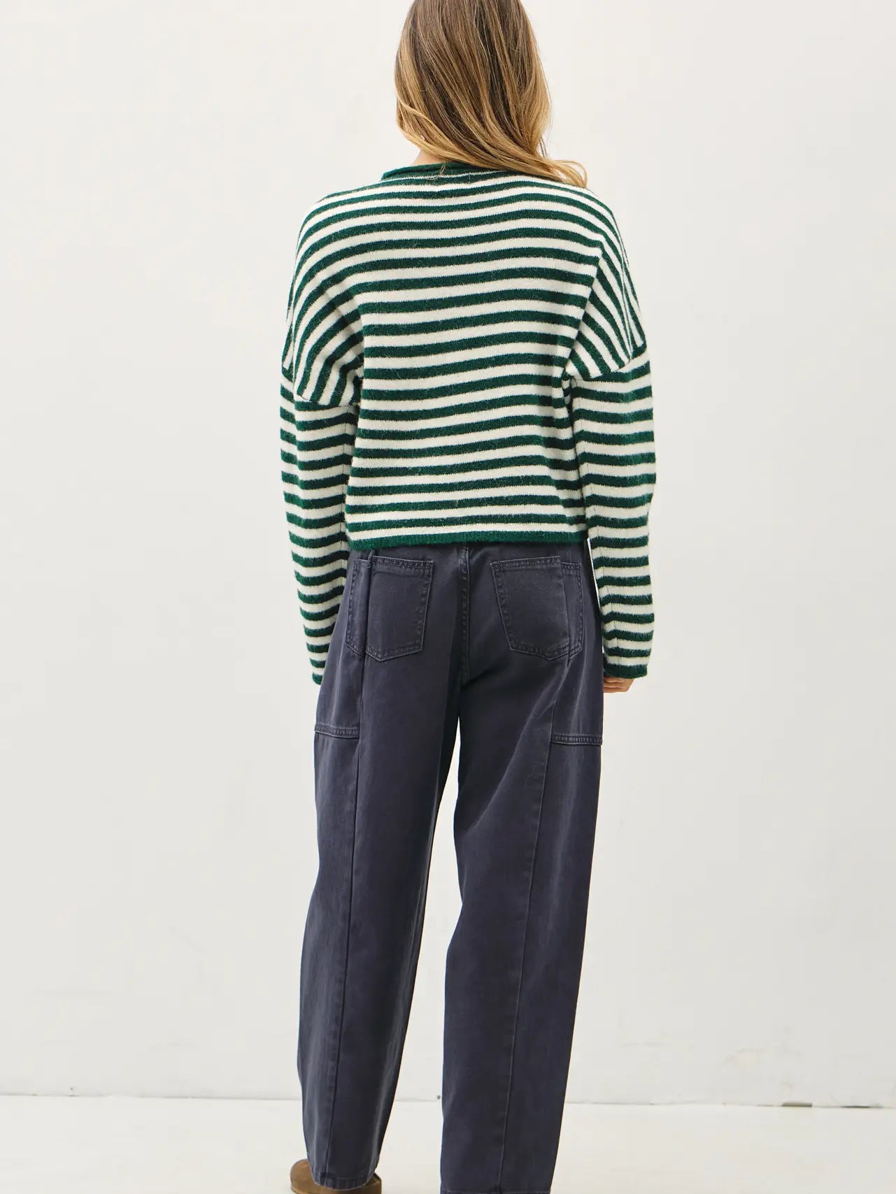 Piper Cardigan Striped Forest