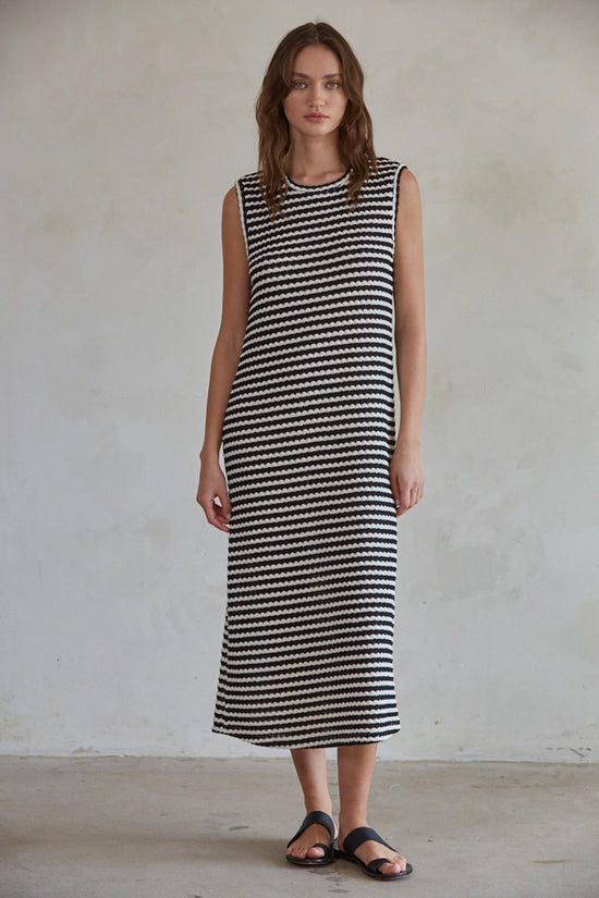 Stripe Knit Midi Dress