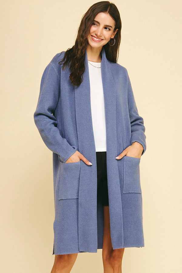The Rachel Cardigan Dusty Blue