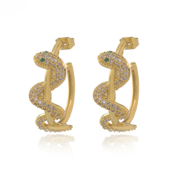 Spiral Snake Hoop Earring
