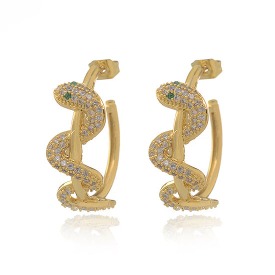 Spiral Snake Hoop Earring