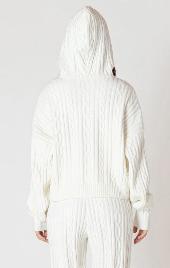 Hooded Cable Sweater Snow
