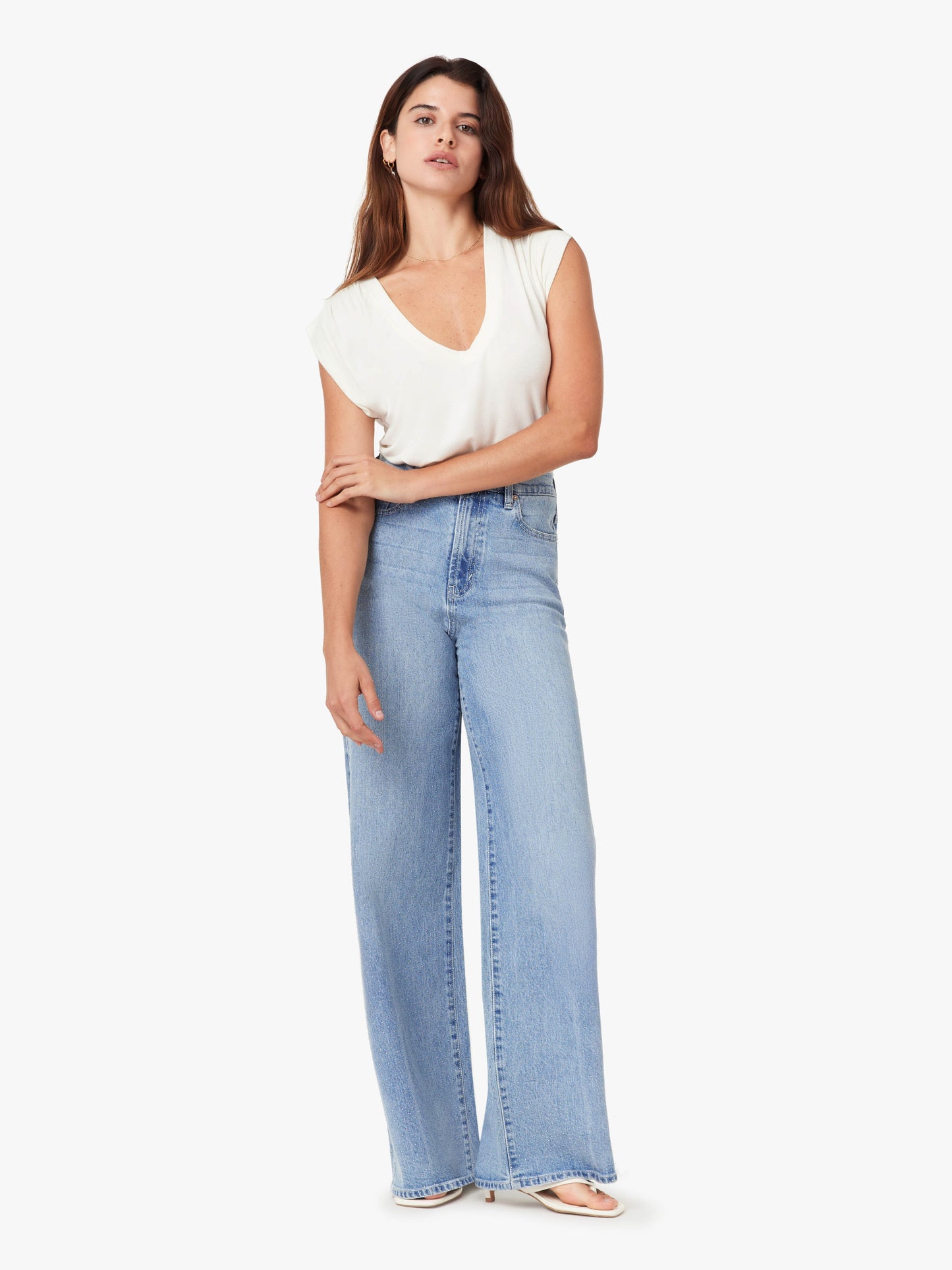 Gemma Micro Stud Wide Leg Jeans