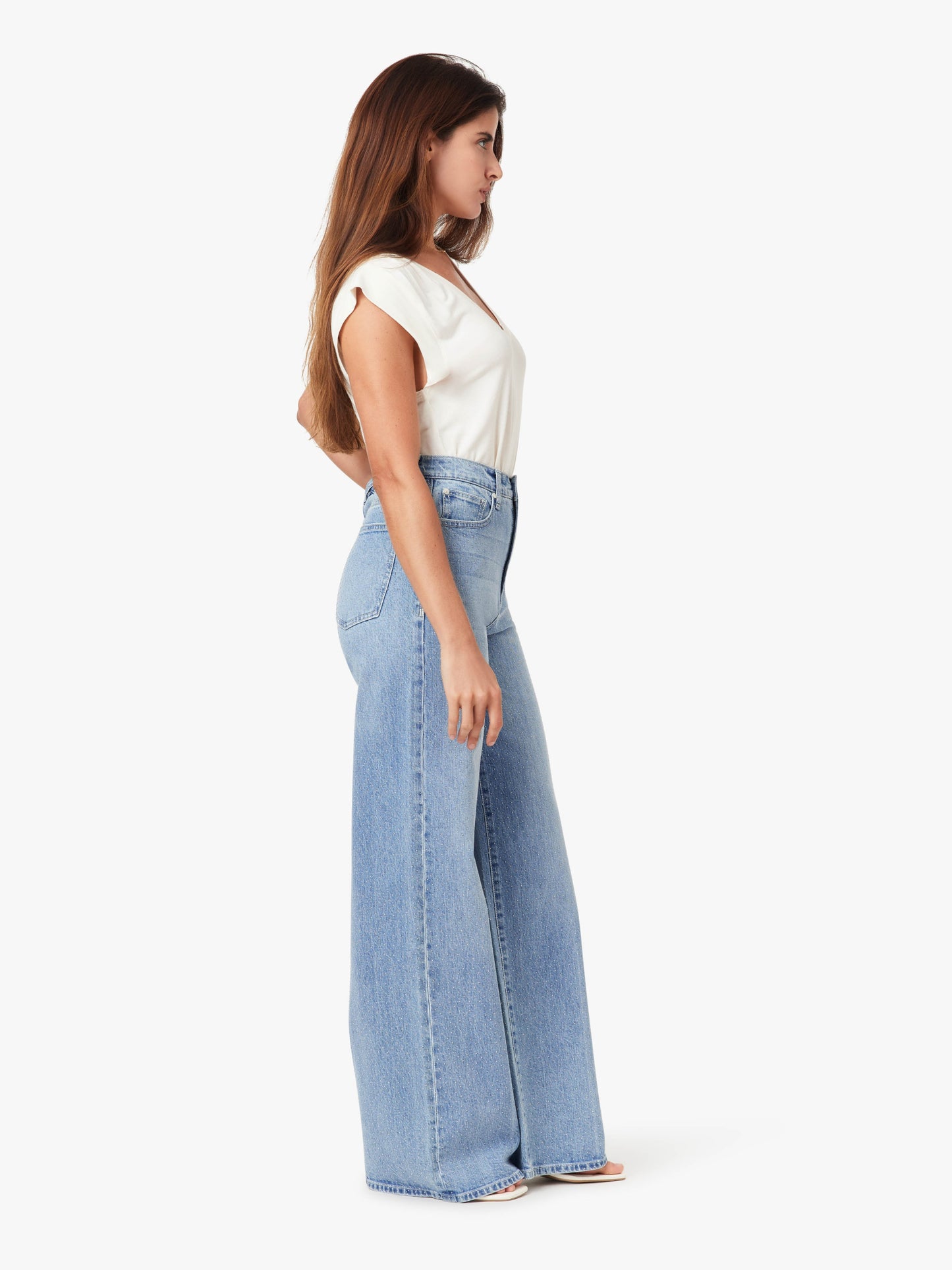 Gemma Micro Stud Wide Leg Jeans