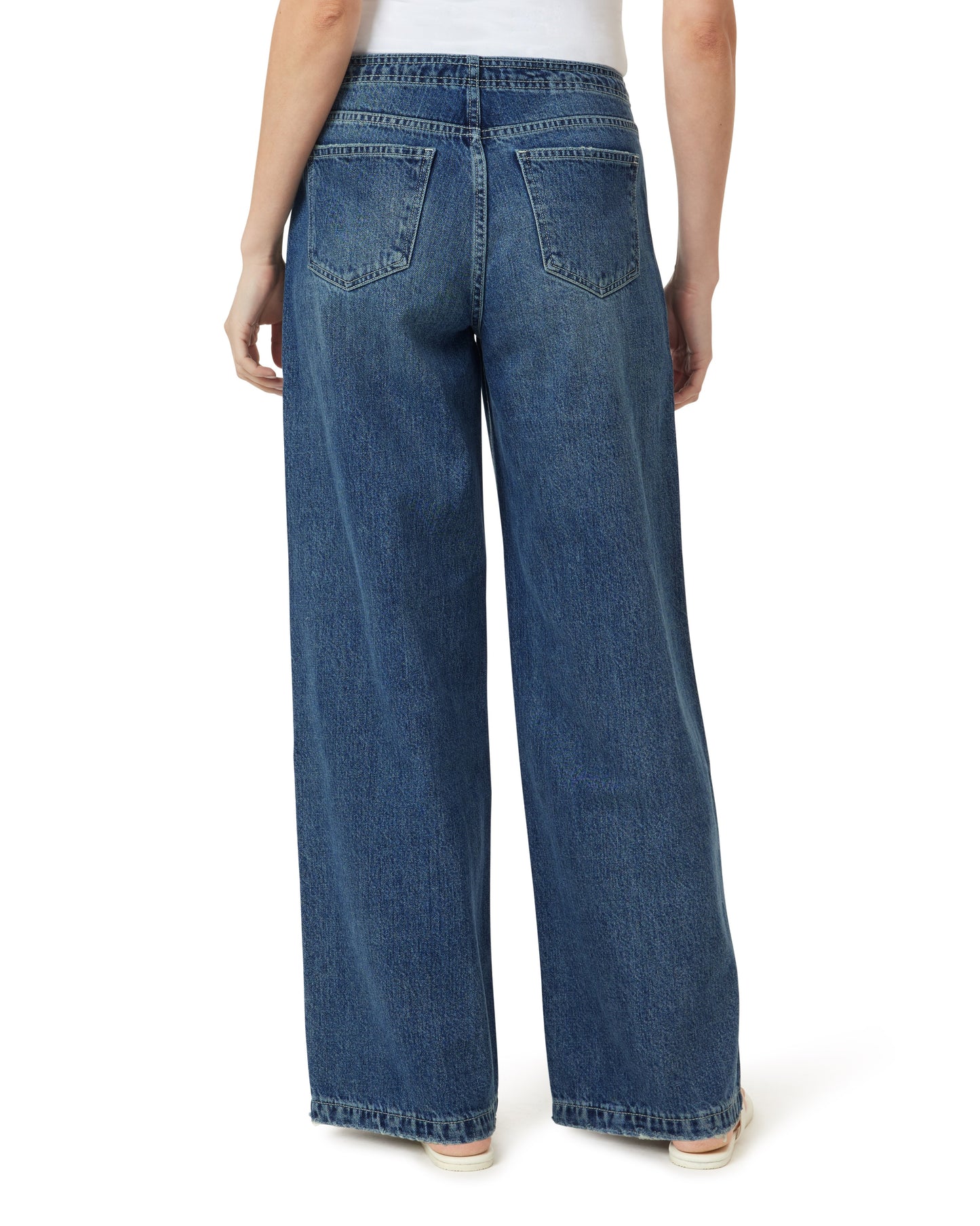Lia Drawstring Wide Leg Jeans in Storm