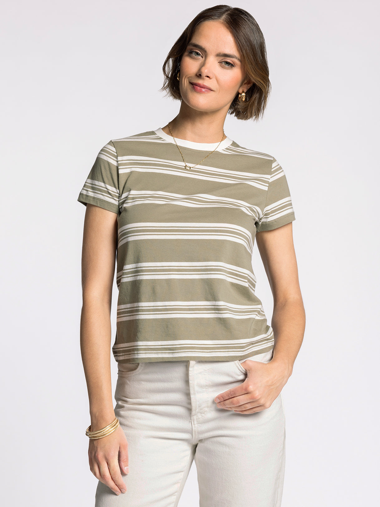 Natalie Tee in Green Tea and Ivory