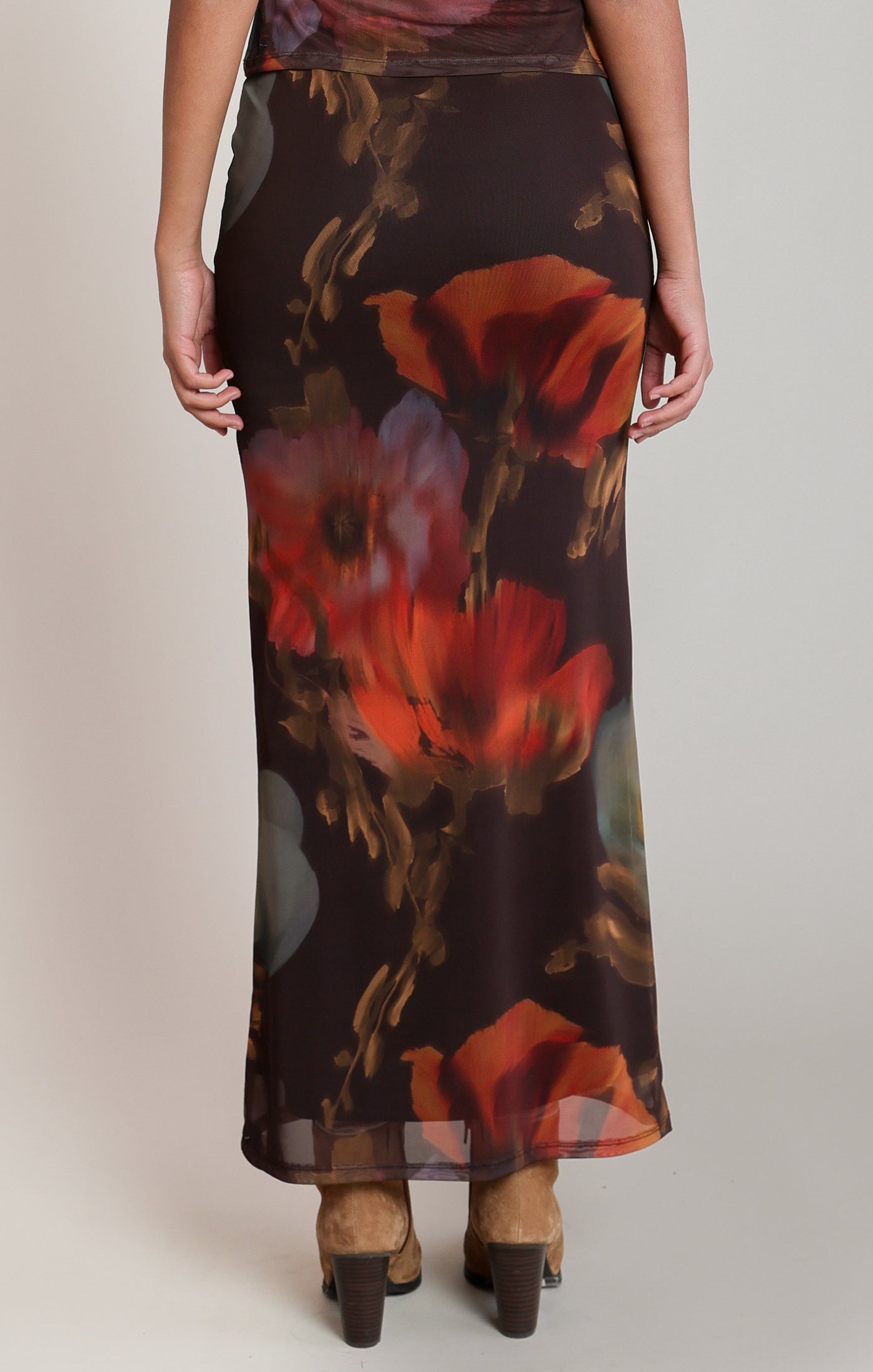 Falling Florals Mesh Skirt