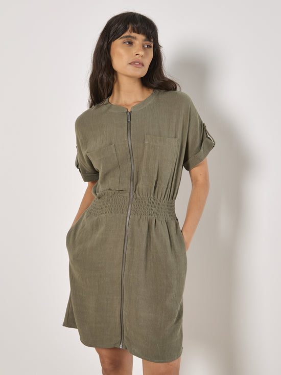 Jump In Utility Dress Olive