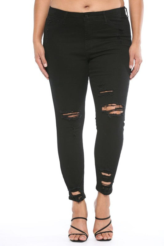 Destroyed Ankle Cutout Skinny