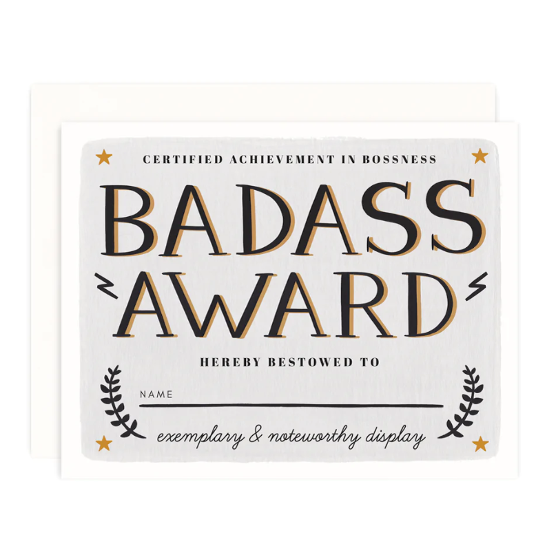 Badass Award Greeting Card