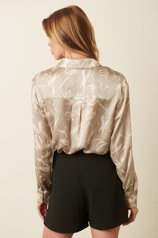 Load image into Gallery viewer, Paisley Satin Blouse
